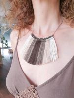 Boho Baumwoll Kette Hippie African Ethno mit Fransen weiß beige Bayern - Röllbach Vorschau