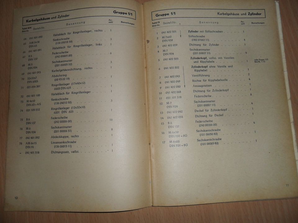 NSU FOX 4 Takt Ersatzteil-Liste - Part List Ausgabe Oktober 1951 in Werdohl