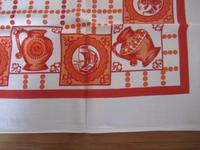 Tischdecke DDR neu Ostalgie 98,5 x 140 cm orange weiss Windmühle Brandenburg - Teltow Vorschau