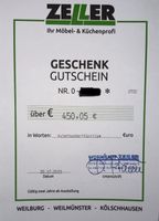 Gutschein Möbelhaus Zeller über 450€ Hessen - Solms Vorschau
