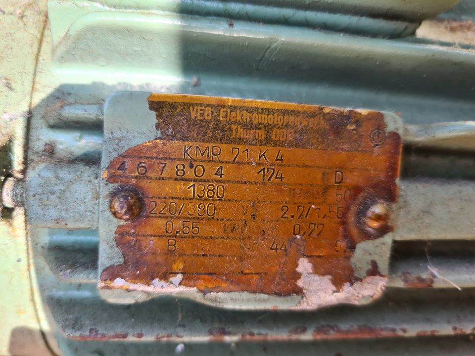 VEB Drehstrommotor KMR 71K4 0,55kW 220/380V in Uebigau-Wahrenbrueck