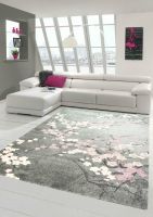 Teppich modern Wohnzimmer Teppich mit Blumenmotiv Pink Grau Bayern - Olching Vorschau