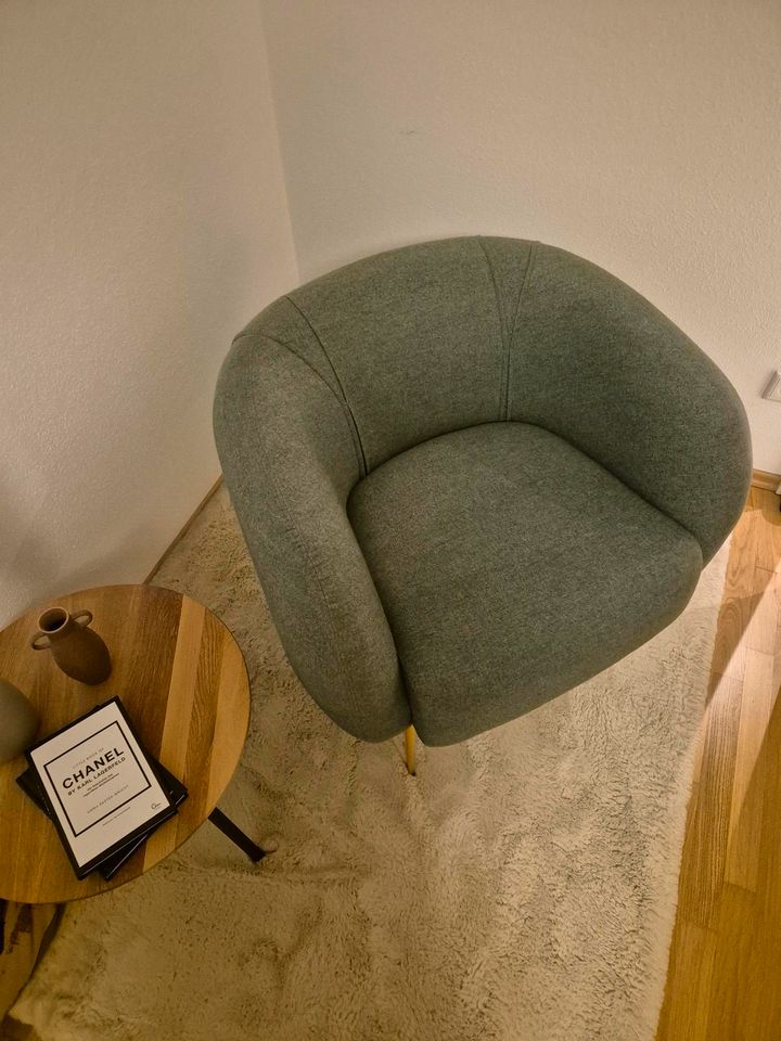 Lounge Sessel Sofacompany grün/gold in Höhenkirchen-Siegertsbrunn