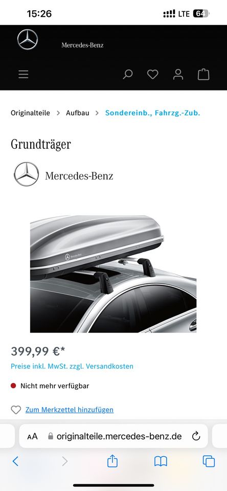 Grundträger Relingträger Mercedes in Tuttlingen