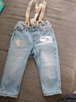 Gr 68 Jeanshose lang mit Träger blau beige Baden-Württemberg - Ilshofen Vorschau