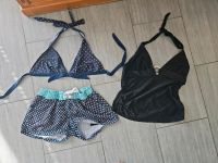 Bikinihose und Oberteile, Blau mit Punkten passend bei 34/36 Baden-Württemberg - Mühlhausen Vorschau