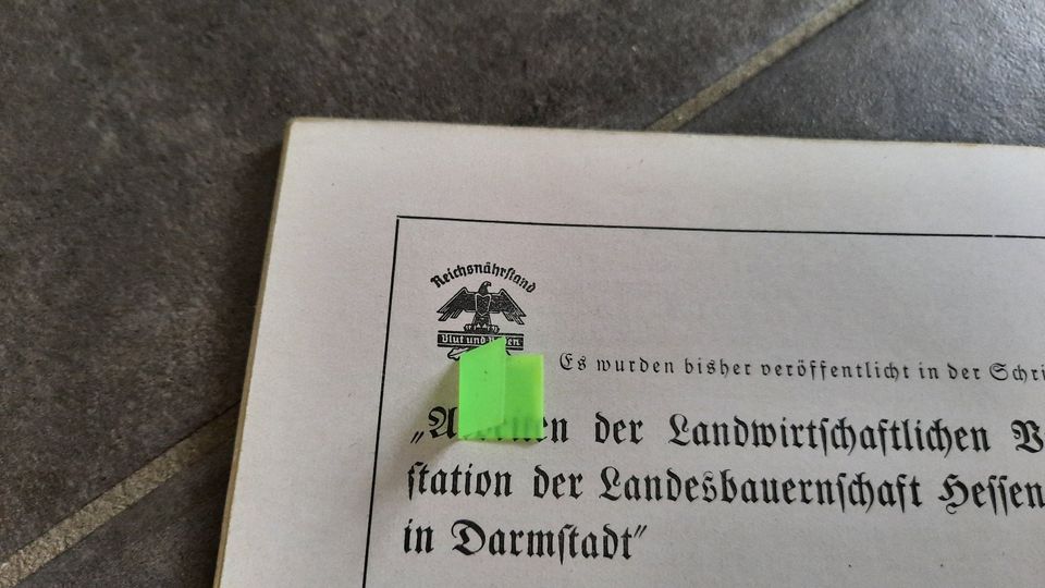 BUCH HEFT ARBEITEN LANDWIRTSCHAFT ALT DEUTSCHES REICH NÄHRSTAND in Erlau