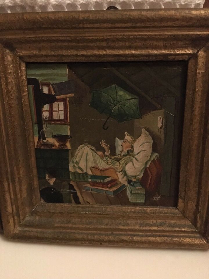 SALE! 3 gerahmte Bilder n. Spitzweg, ca.11X11cm, EinzelVK möglich in Düsseldorf