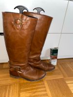 Lederstiefel Stiefel Gr 39 Cognac Farben mit passender Pflege Nordrhein-Westfalen - Grevenbroich Vorschau