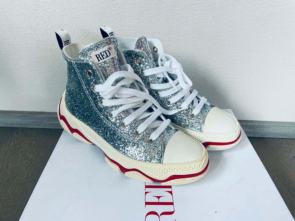 RED VALENTINO GARAVANI Glam Run Glitter Sneakers NEU Gr:36 NP425€ in Gelnhausen