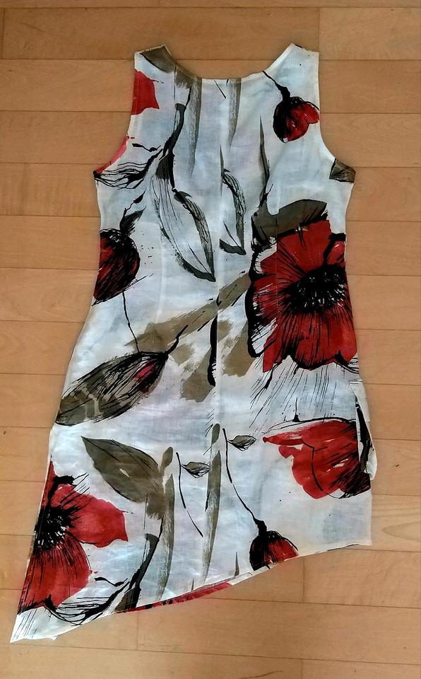 Sommerkleid Tunika Gr. M Tutta Natura weiß oliv rot 100% Leinen in Schriesheim
