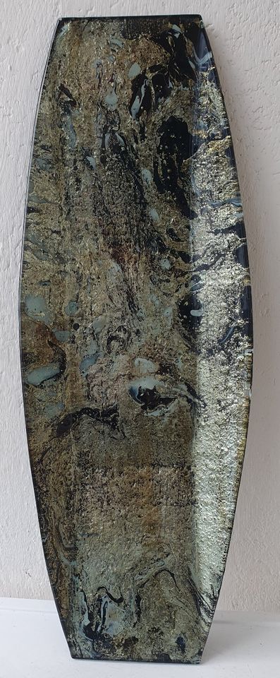 gr. flache rechteckige Glasschale,ca.51x19x4cm,grüntöne,gemustert in Lübeck