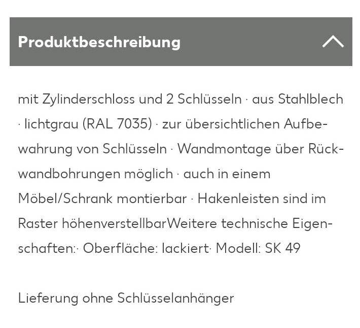 GARAGENFUND, Schlüsselkasten, 49 Haken, unbenutzt in Kisdorf