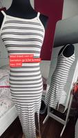 Maxi Kleid von H&M weiß schwarz gestreift Schlitz neu 36/38 Niedersachsen - Damme Vorschau