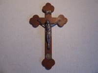 Holzkreuz mit Jesusfigur aus Metall 1933 Heiligtum Fahrt Trier Nordrhein-Westfalen - Frechen Vorschau