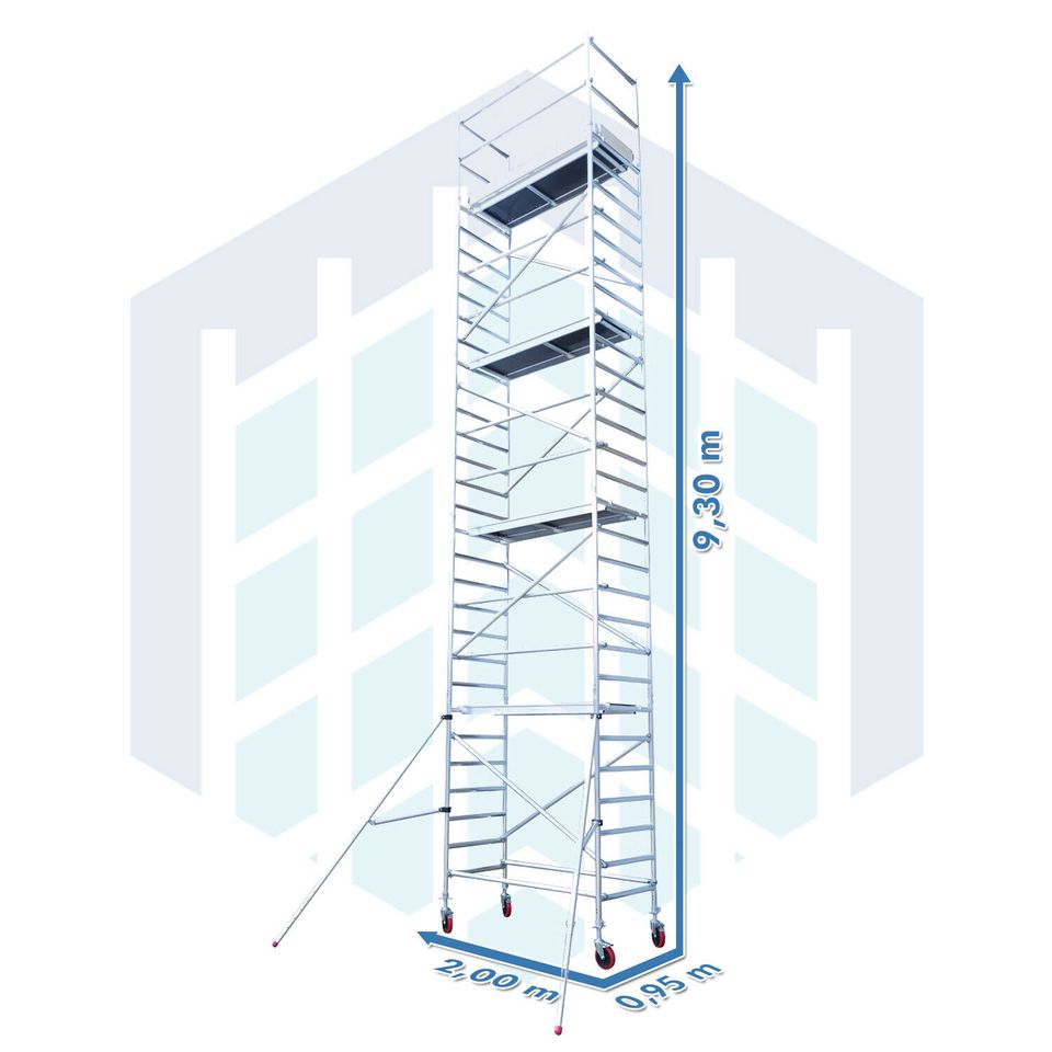 Alu-Rollgerüst, Fahrgerüst, Arbeitsplattform, Gerüst, AH 10,30 m in Bad Honnef