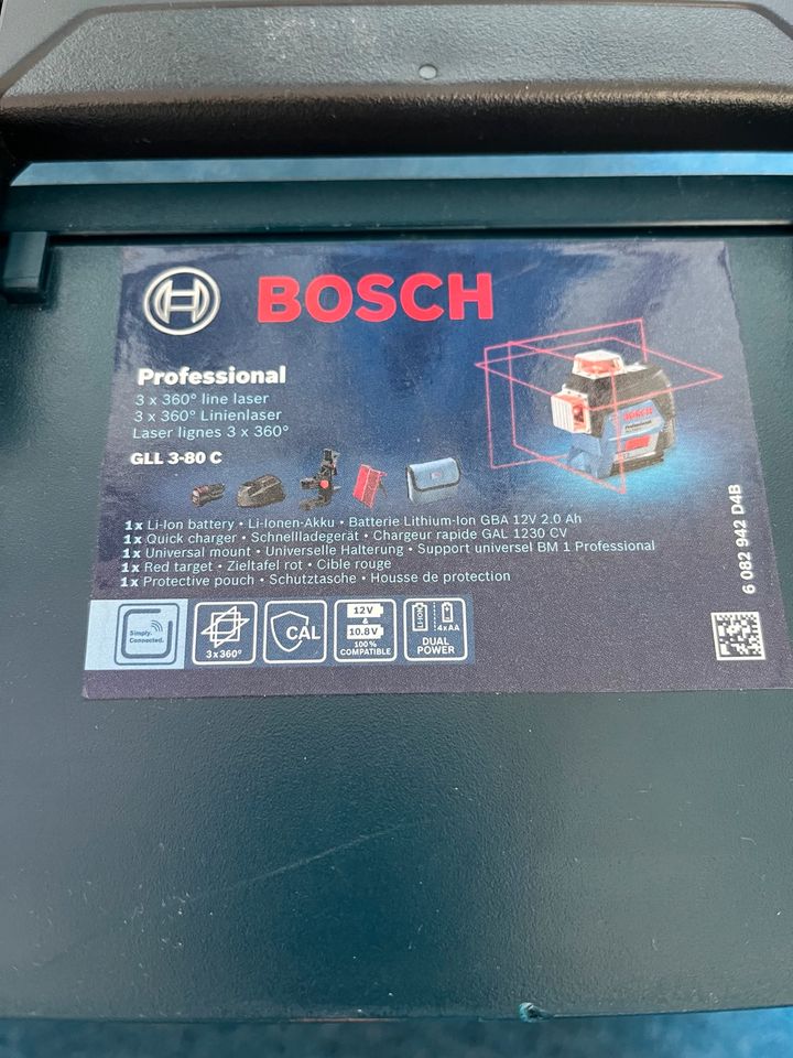 Gebrauchter Bosch Professional Kreuzlinienlaser GLL3-80C in L-Box in Gummersbach