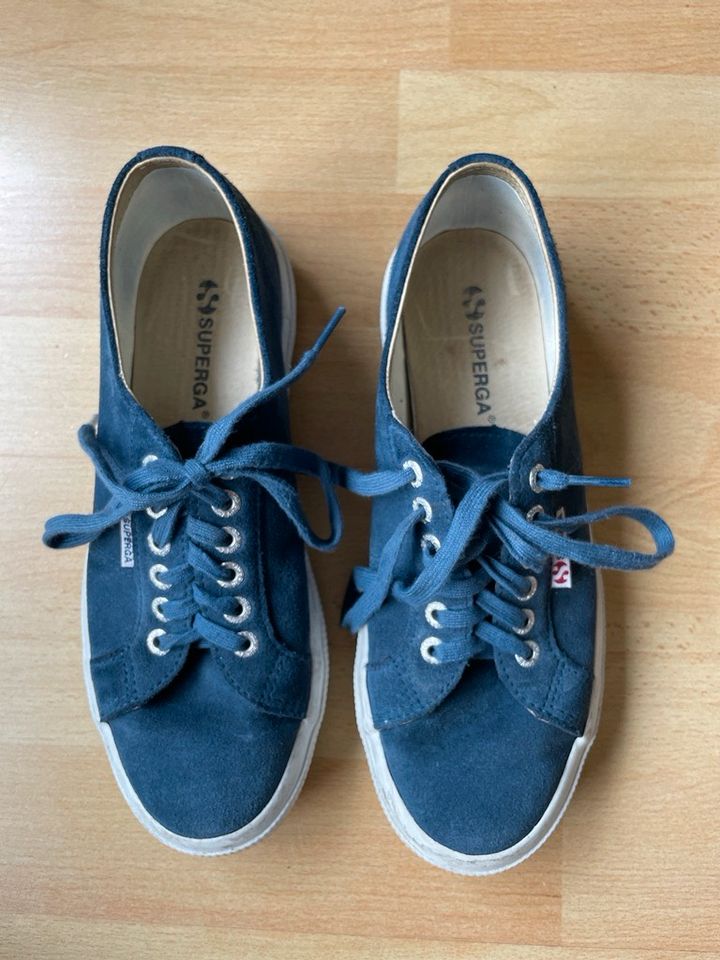 Superga, Schuhe, blau, Leder, Größe 39,5, Damen, Sneaker in Bielefeld