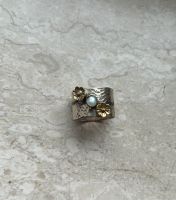 Silberring Ring 925 mit Perle Blüten vergoldet Frankfurt am Main - Nordend Vorschau