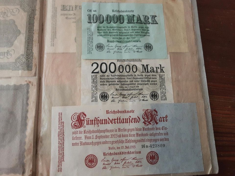 Deutsche Reichsbanknoten in Freiberg