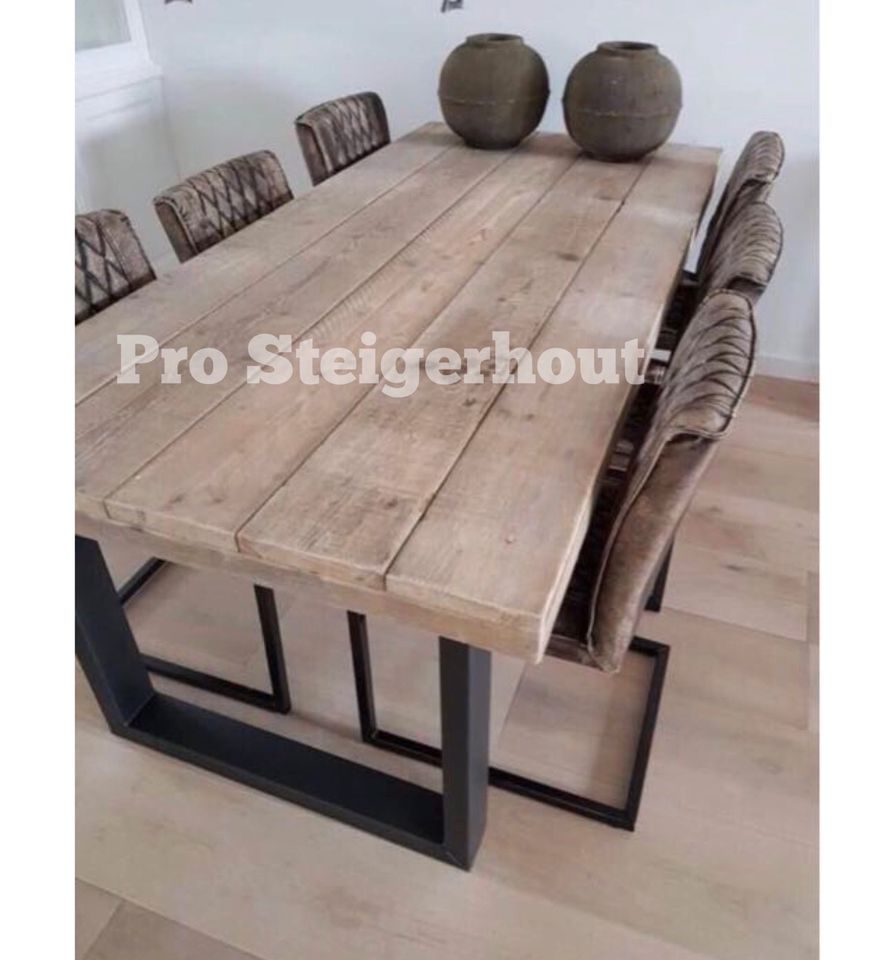 Holztisch Tisch Esstisch Couchtisch mit Stahlgestell in Lingen (Ems)