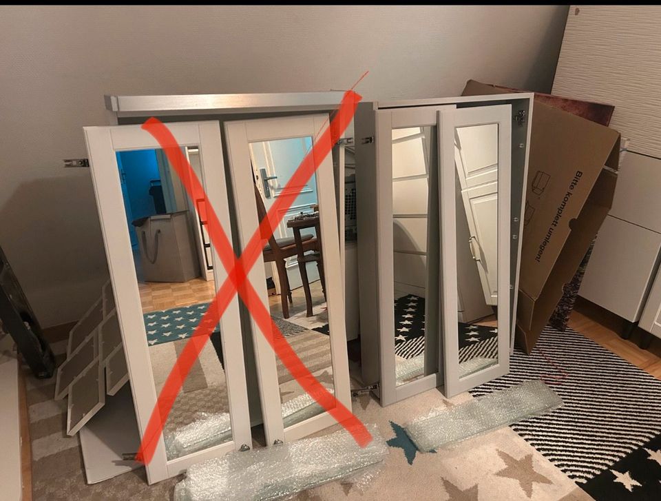 1x IKEA Godmorgon Kasjön Spiegelschrank 60cm hellgrau in Ratingen