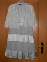Kleid weiß / silber mit Bolereo Größe 46 Bayern - Vöhringen Vorschau