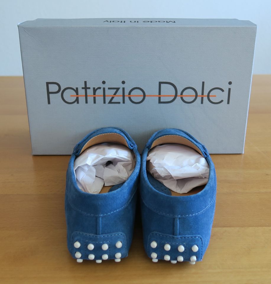 Schuhe Mokassins Slipper Patrizio Dolci Gr. 35 1/2 Blau Leder in Wetzlar