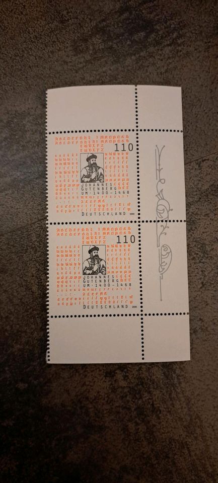 Briefmarken - Geburtstag Johannes Gutenberg in Hermsdorf