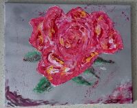 Gemälde / Bild „Rose“ gemalt / Pouring Acryl Leinwand 50x40x2 Rheinland-Pfalz - Mainz Vorschau