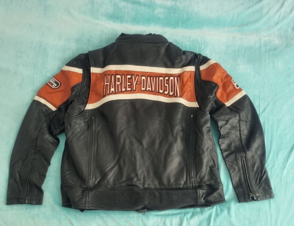 Harley Davidson Old School Racing Lederjacke in XXL in Penkun