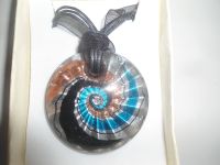 Kette Modeschmuck Glas Murano blau Schnecke braun Band schwarz Bayern - Ansbach Vorschau