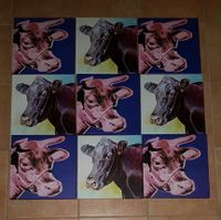 9 Bilder Keilrahmen Kuh im Warhol Style 30 x 30 Eimsbüttel - Hamburg Eidelstedt Vorschau