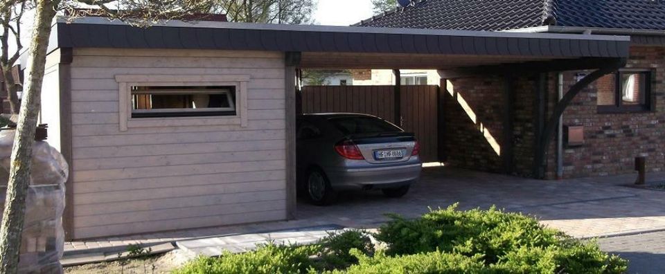 Carport Doppelcarport modern Abstellraum Leimholz BSH in Löhne