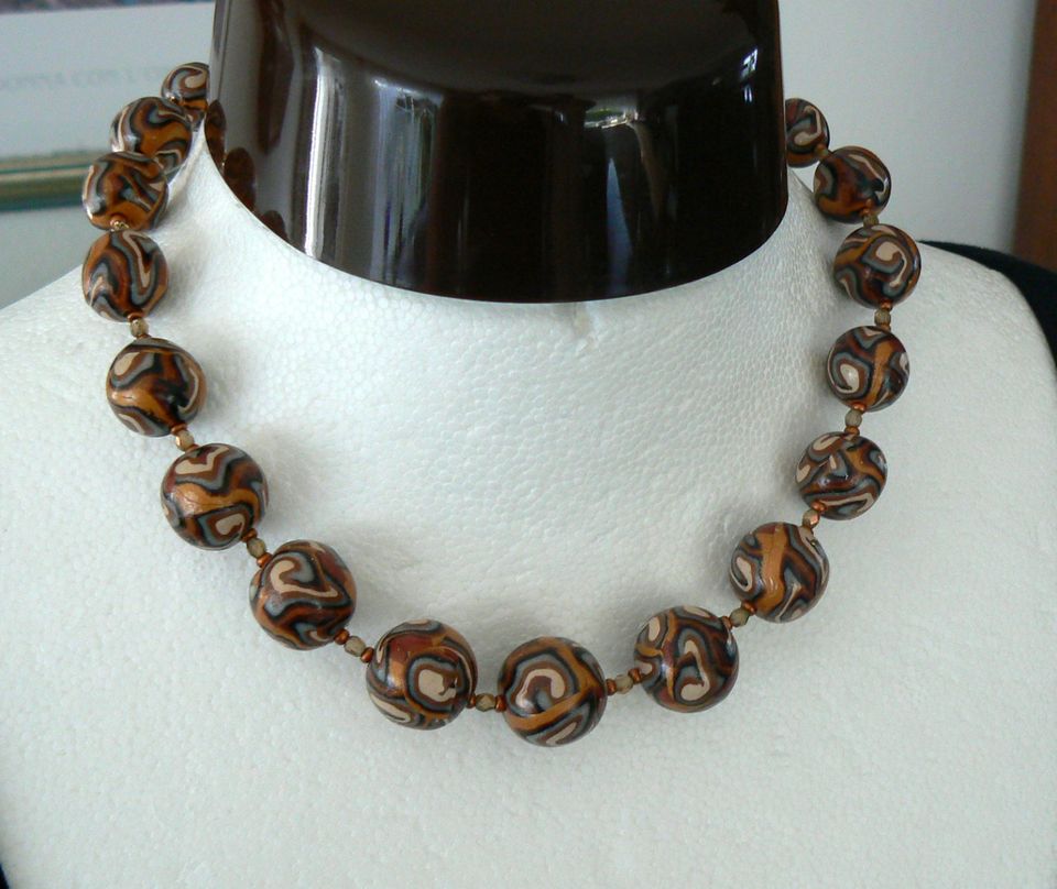 Halsketten Collier Modeschmuck terracotta braun aussuchen TOP! in Sinzig