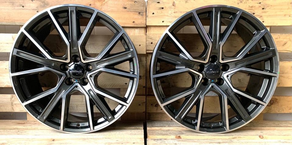 21 Zoll Wheelworld WH34 Dark Gun Grau Alufelgen für Audi A8 4E F8 Q3 8U F3 Q5 8R FY A6 4G C7 C8 F2 A7 4G Mercedes E Klasse Coupe Cabrio R1EC EQA F2B GLA W245 F2B GLB GLC W253 GLE Klasse W166 GLS in Rodgau