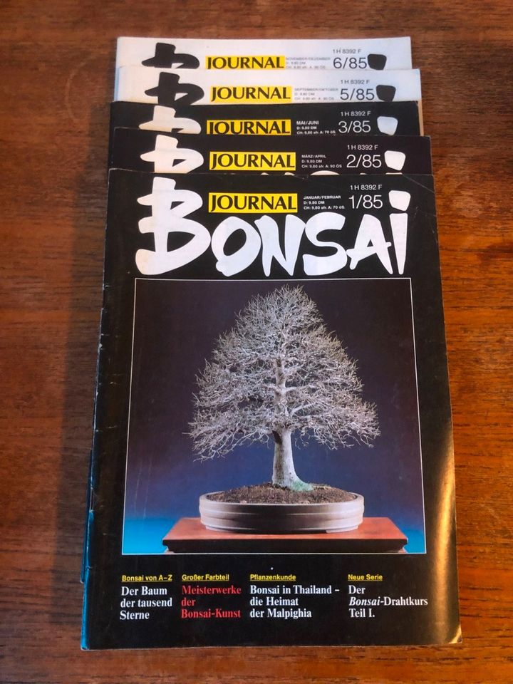 8 Bonsaizeitschriften Bonsai-Journal 1985/86 in Karlsruhe