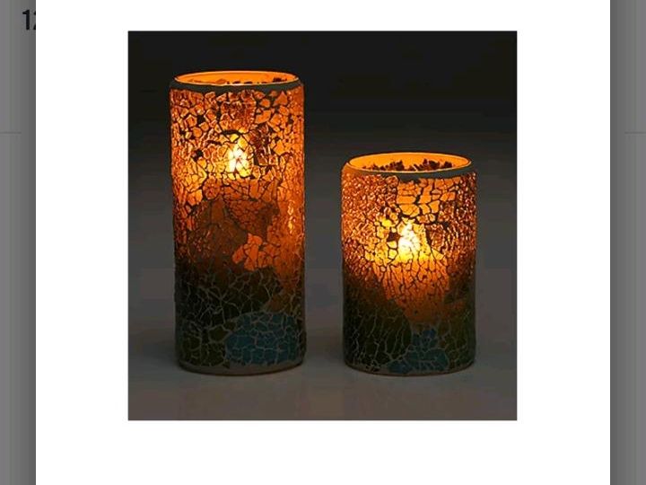 2 flammenlose Kerzen Mosaik Timerfunktion 12,5 & 18 cm hoch in Lingen (Ems)