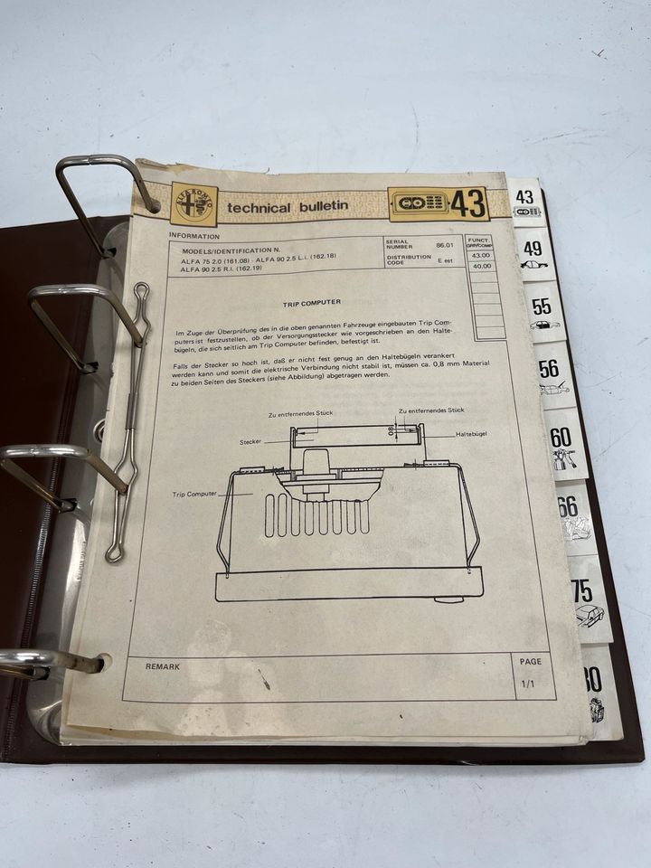 Alfa Romeo 90 75 Werkstatthandbuch Technical Bulletin in Ruhmannsfelden