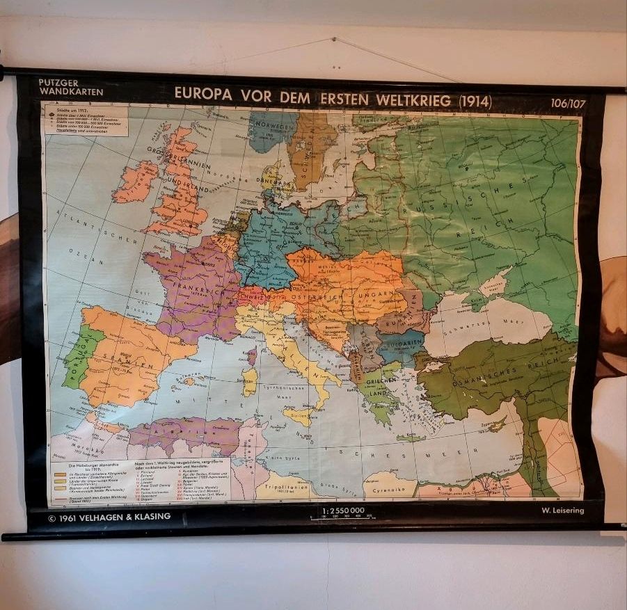 Schulkarte Europa vor dem ersten Weltkrieg (1914) in Elmshorn