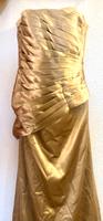 Abendkleid Hochzeitskleid gold Weihnachten Sylvester Satin Saarland - Oberthal Vorschau