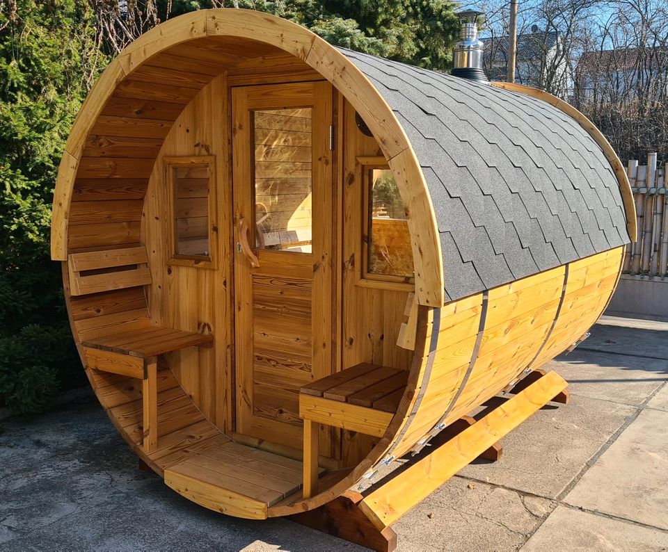 Cube Sauna Zedernholz Red Cedar Knotty Luna Fasssauna Holzofen Saunafass Garten Harvia Huum Hive Heat Haus Badezuber Hot Tub Badefass Brennholz Feuertonne Tiny House Gartenhaus Kamin LED Panorama Holz in Erfurt