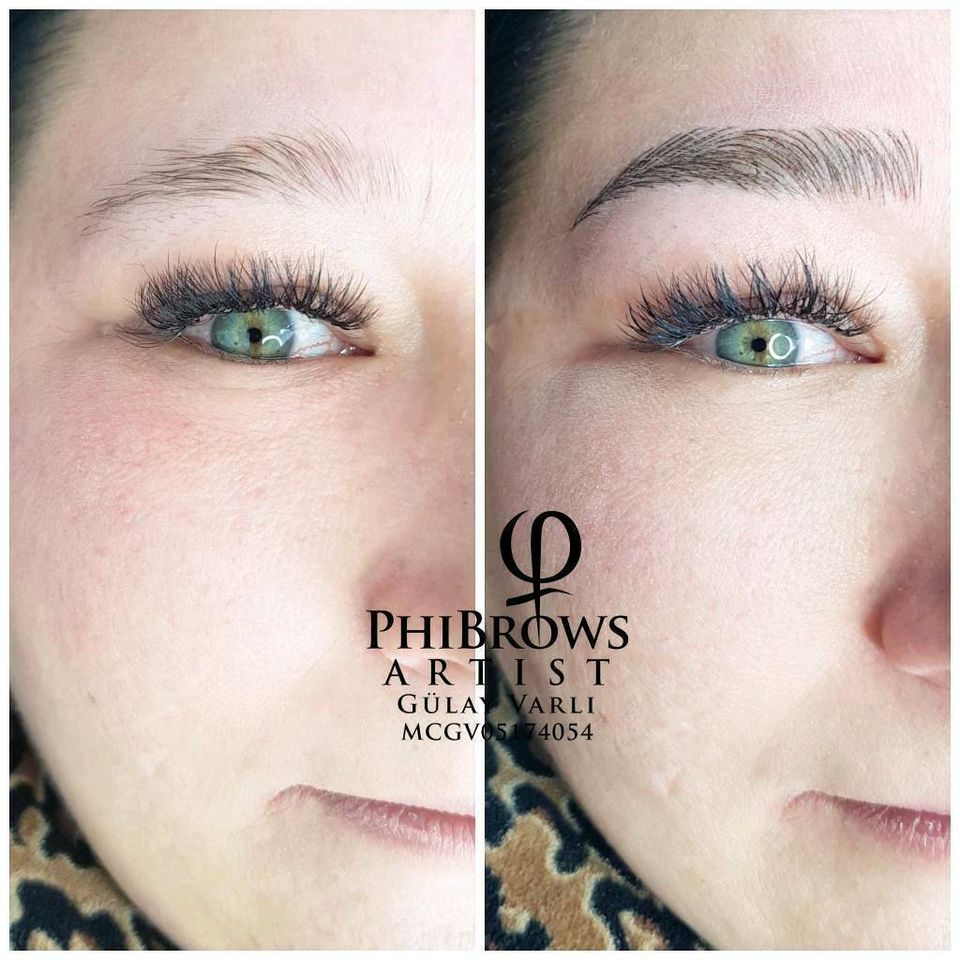 Microblading der Augenbrauen mit der Härchenzeichnung v.Phibrows in Regensburg