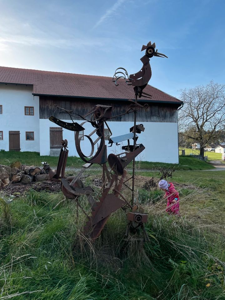 Schrott Skulptur Kunst Tiere Tierarzt Schild in Bad Endorf