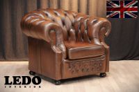 Original Chesterfield Clubsessel, Rindleder, braun, neuwertig Nordrhein-Westfalen - Heinsberg Vorschau