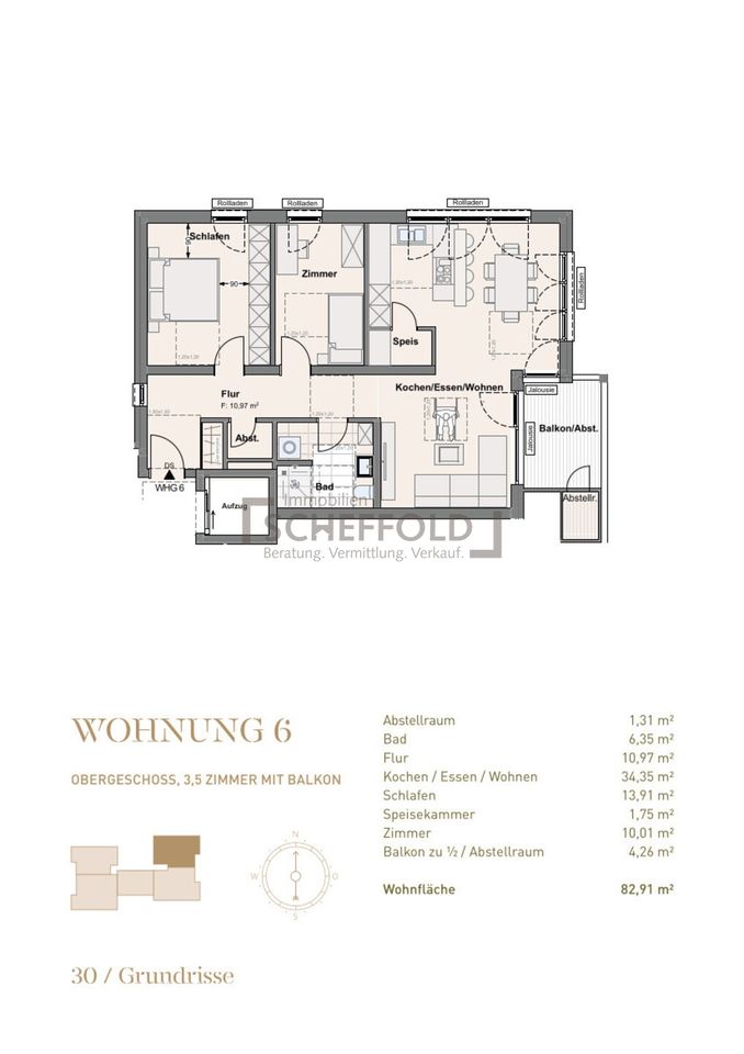 Mit schönem Sonnenbalkon! Helle und barrierefreie 3,5-Zimmer-Eigentumswohnung in Ehingen (Donau)