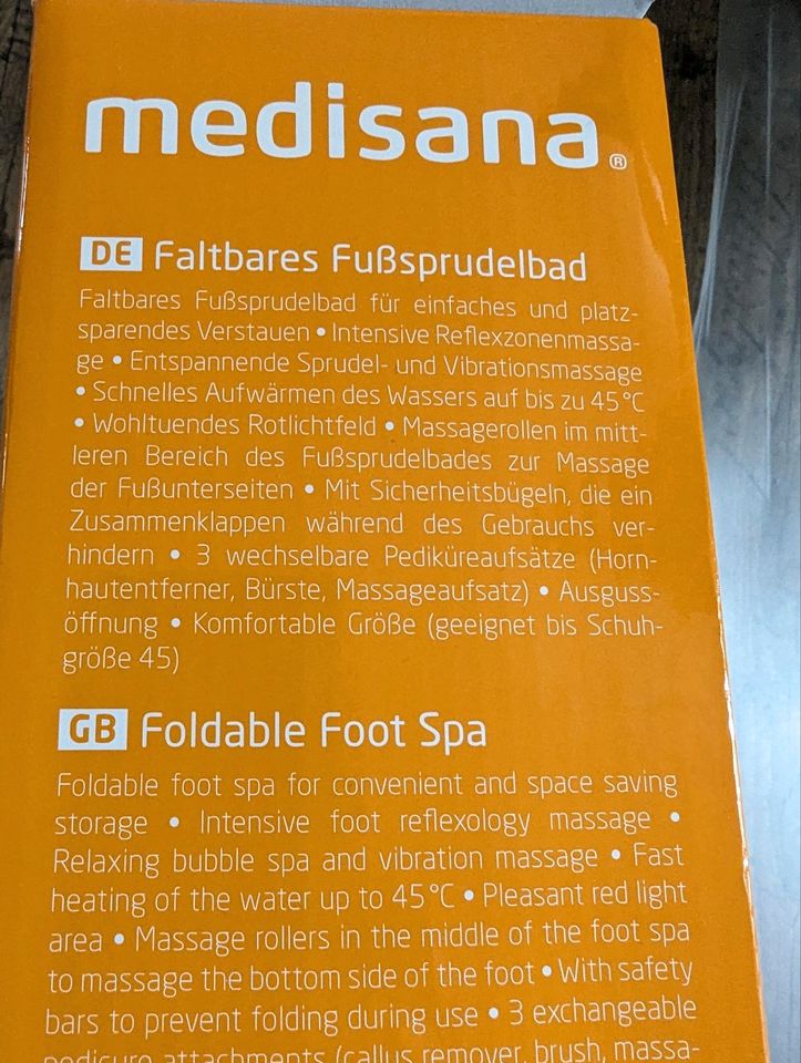 Neu Medisana FS886 Fußsprudelbad in Wolfach