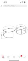 Moderner Couchtisch 2er Set – Glasplatte & Metallgestell – rund Hessen - Hanau Vorschau