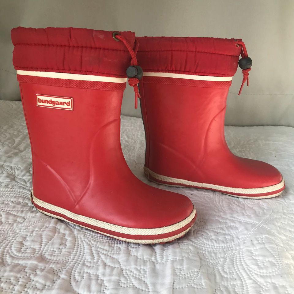 Bundgaard Gummistiefel 28 Winter Merino Wollplüsch rot gefüttert in Leipzig