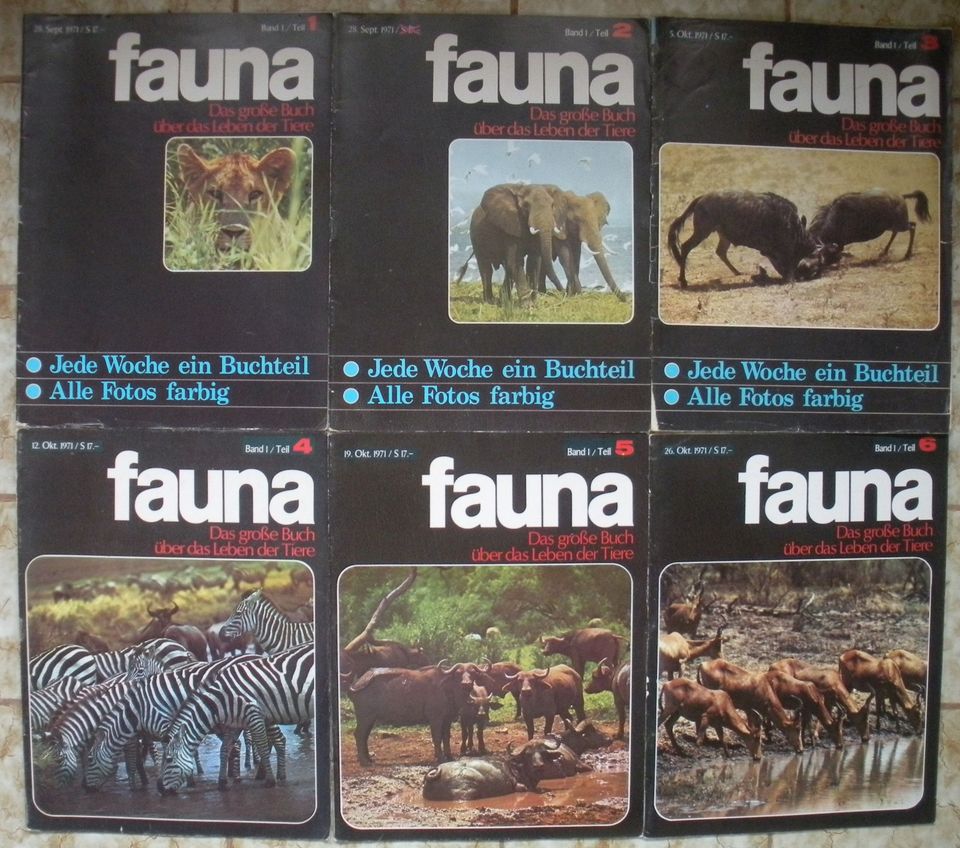 Zeitschrift FAUNA Leben der Tiere Hefte 1 bis 45 komplett 1971 !! in Eichenau